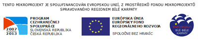 Tento projekt je spolufinancován evropskou unií, z prostředků fondu mikroprojektů spravovaného regionem Bílé Karpaty.