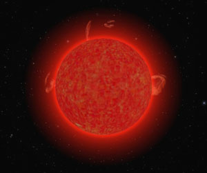Pravděpodobný vzhled hvězdy Gliese 581.
