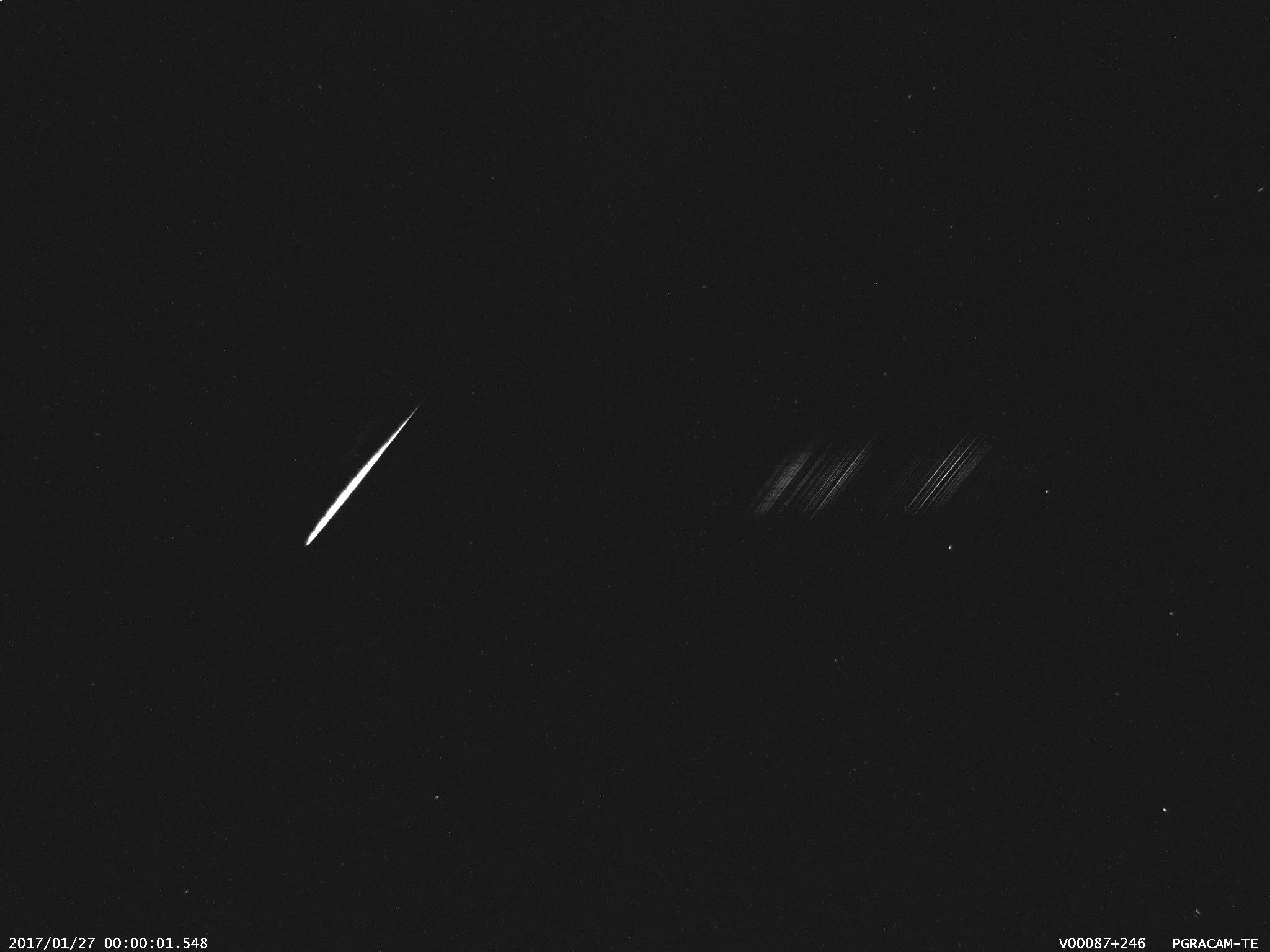 Obr. 13: Spektrum jasného meteoru 20170127_000001, spektrograf PGRACAM-TE. Autor: Hvězdárna Valašské Meziříčí