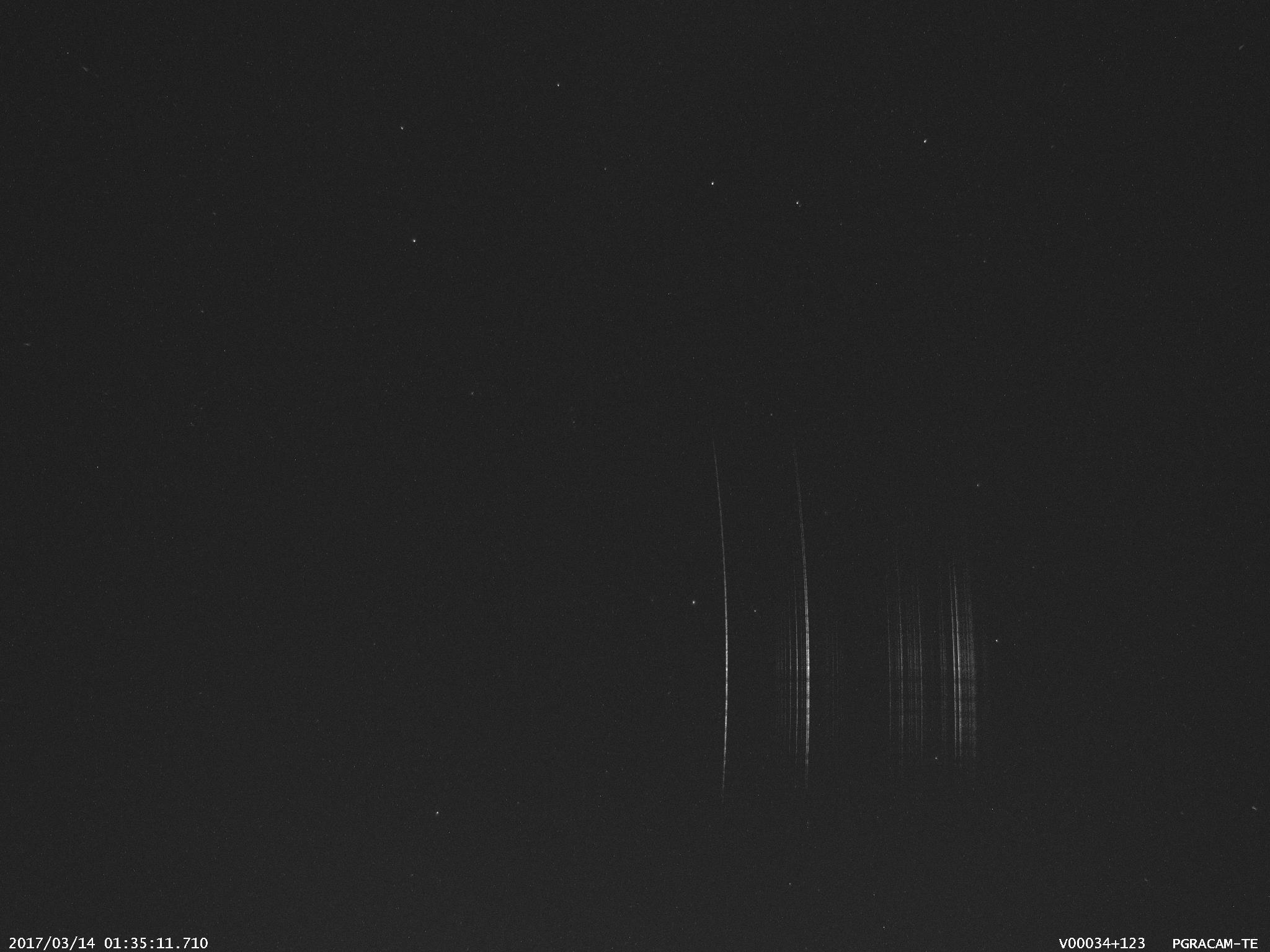 Obr. 14: Spektrum jasného meteoru 20170314_013511, spektrograf PGRACAM-TE. Autor: Hvězdárna Valašské Meziříčí