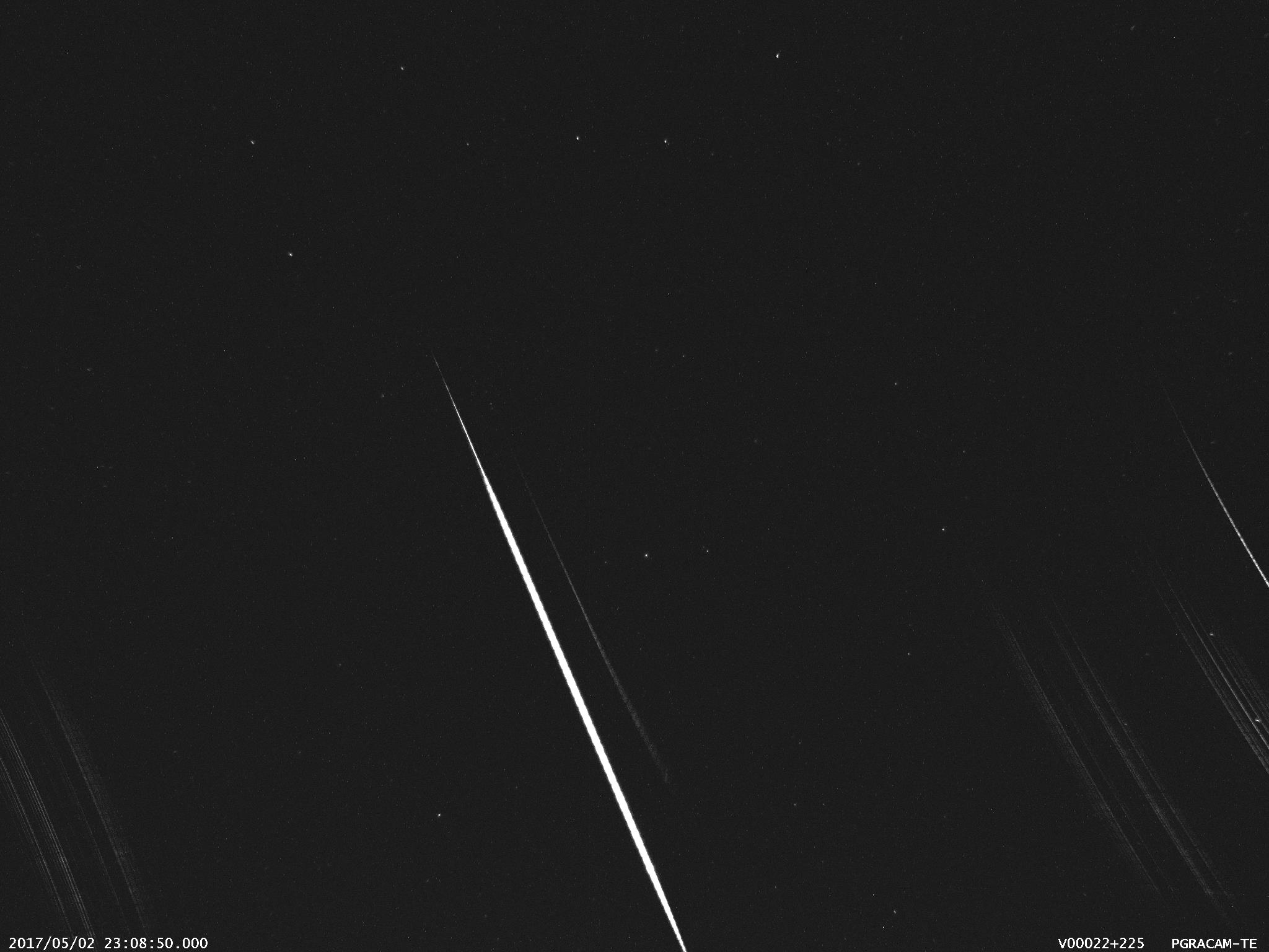 Obr. 16: Spektrum jasného meteoru 20170502_230850, spektrograf PGRACAM-TE. Autor: Hvězdárna Valašské Meziříčí