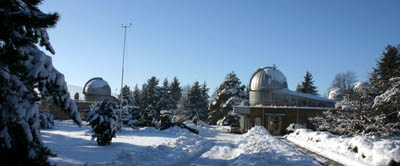 Zimní pohled na areál Hvězdárny Valašské Meziříčí