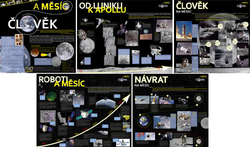 Panely výstavy Člověk a Měsíc